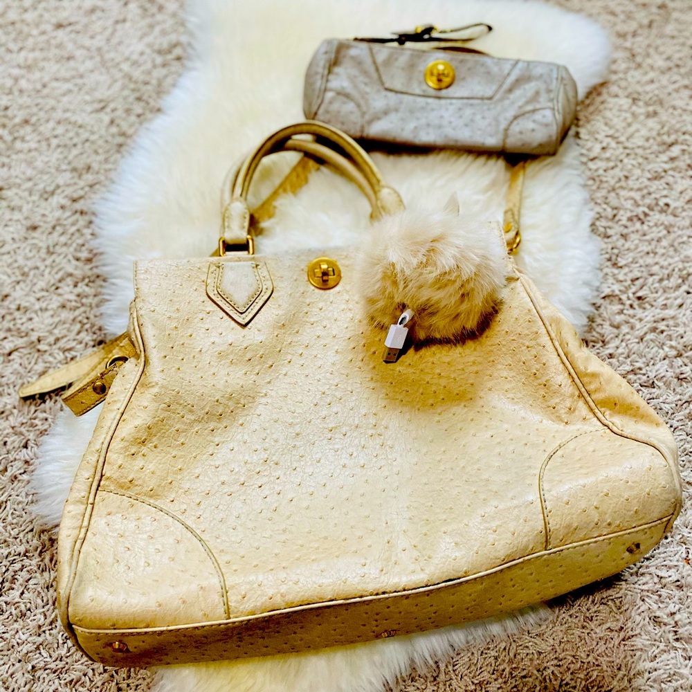 Ostrich Marc by Marc Jacobs with pouch and Key chain